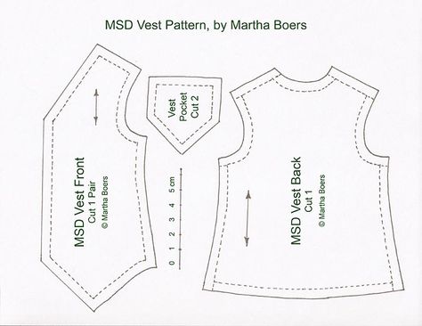 MSD Vest Pattern - Tutorials - Antique Lilac Free Printable Vest Pattern, Doll Vest Pattern Free, Vest Template Free Pattern, Bjd Sewing Pattern, Kids Vest Pattern Free, Doll Vest Pattern, Diy Vest Pattern, Vest Pattern Sewing, Diy Vest