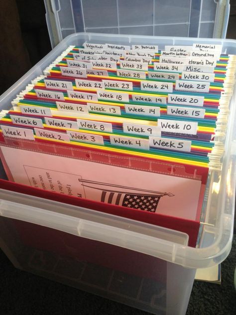 Elementary Classroom Storage Ideas, Homeschool Folder Ideas, Homeschool File Organization, Teacher Folder Organization, Teacher Paperwork Organization, Diy Elementary Classroom, File Folder Organization Classroom, Home School Classroom Ideas, Curriculum Organization Classroom