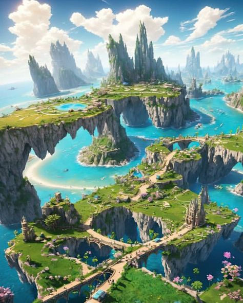 Landscapes Beautiful, Fantasy World Map, Concept Art World, Fantasy Island, Vantage Point, Fantasy City, Fantasy Castle, Fantasy Setting, Fantasy Places