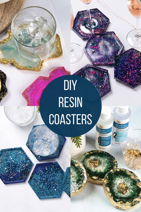 Making Coasters Diy Projects, Unique Resin Coasters, How To Make Epoxy Coasters, Making Resin Coasters, Acrylic Coasters Diy, Epoxy Resin Crafts Coasters, How To Make Coasters Diy, Epoxy Coaster Ideas, How To Make Resin Coasters