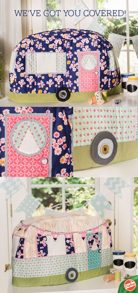 Reward your sewing machine for all the adventures it's taken you on! The Rainbow Hare Vintage Caravan Sewing Machine Cover Kit includes a pattern and charming fabric from Dan Morris' Home Sweet Home collection. Sewing Machine Cover Diy, Sewing Machine Cover Pattern, Sewing Spaces, Trendy Sewing Projects, Trendy Sewing Patterns, Sewing Machine Cover, Vintage Caravan, Vintage Caravans, Design Moda