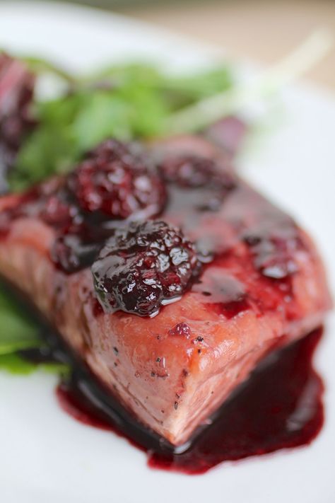 Blackberry Glazed Salmon Salmon Glaze Recipes, Easy Salmon Recipes, Blackberry Jam, Easy Salmon, Salmon Dishes, Glazed Salmon, Summer Food, Recipe Details, Fish Dishes