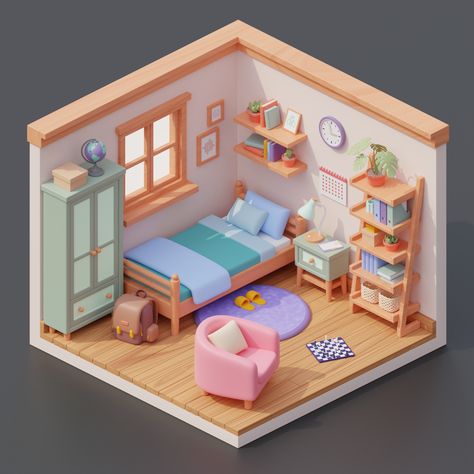 Isometric Art Room 3d, Blender 3d Isometric Room, Isometric Art Blender, Isometric 3d Art, Blender Room 3d, Isometric Room Design, Isometric Room Art, Blender 3d Room, Blender Room Design