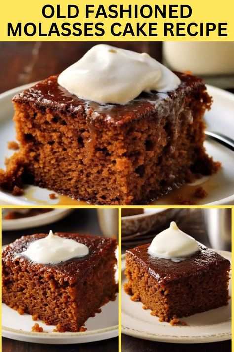 Old Fashioned Molasses Cake, Molasses Cake Old Fashion, England Recipes, Molasses Cake, Molasses Recipes, Spice Cake Recipes, Oatmeal Cake, Apple Pie Spice, Holiday Party Foods