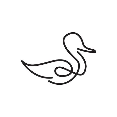 Single Line Duck Tattoo, Abstract Duck Tattoo, Minimalistic Duck Tattoo, One Line Duck Tattoo, Duck Line Tattoo, Minimalist Duck Tattoo, Fine Line Duck Tattoo, Single Line Drawing Simple, Tiny Duck Tattoo