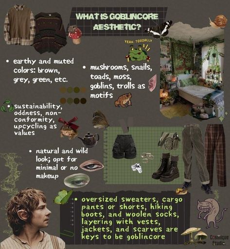 Goblin Core Outfit, Goblin Core Aesthetic, Yourself Aesthetic, Goblincore Outfits, Ethereal Fairy, Aesthetic Styles, Fairy Grunge Aesthetic, Types Of Aesthetics, Goblincore Aesthetic