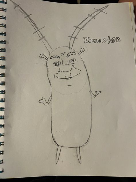 #shrek #plankton #spongebob #crossovers Crossover Drawing Elements Of Art Design, Stuff To Draw Trippy, Easy Drawings Sketches Cartoon, Stuff To Draw Cartoon, Drawings For Art Block, Cute Drawings Dinosaur, Funny Characters Drawings, Wierd Drawings Ideas, Funny Spongebob Drawings