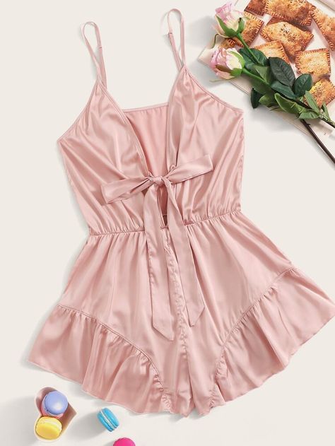 Satin Cami Top, Satin Romper, Mode Turban, Romper Bodysuit, Sleepwear Fashion, Lingerie Outfits, Selling Clothes, Sleepwear Women, First Order