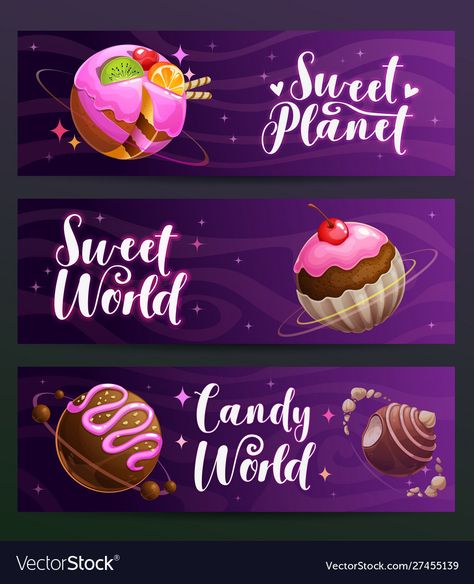 Candy Poster Design, Space Candy, Sweets Ideas, Garden Rock Border, Food Company, Silhouette People, World Design, Edging Ideas, Banner Advertising