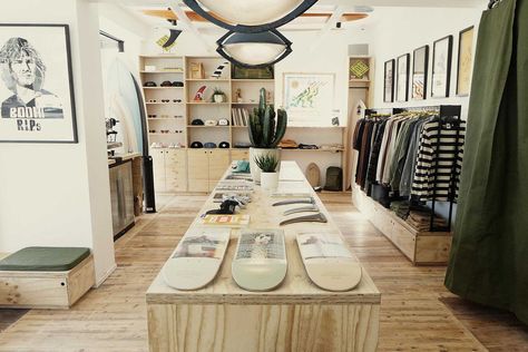 Surf Shop Interior, Surf Shop Aesthetic, Clothing Shop Interiors, Surf Interior, Surf Store, Gq Australia, Retail Counter, Spiritual Home, Skateboard Shop