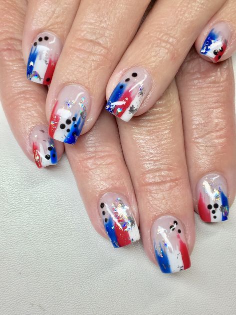 Patriotic Nails 4th Of July, 4th Of July Gel Nails, 4th July Nails, Forth Of July Nails, Jel Nails, Nails Pics, July 4th Nails, 4th Of July Nail Art, 22 Nails