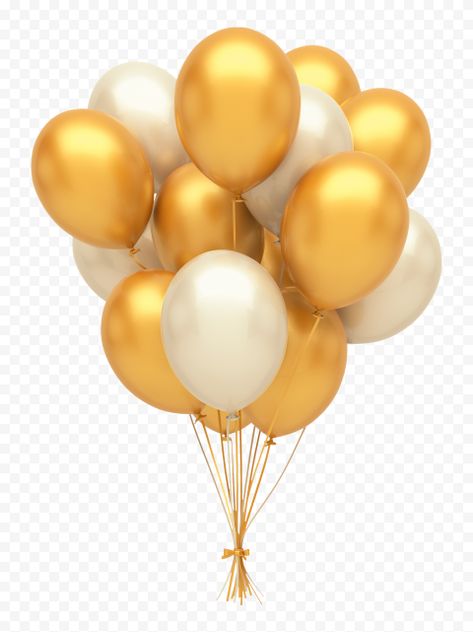 Ballon Images, Gold And Silver Balloons, White And Gold Background, Gold Balloons Decorations, Balloon Images, Happy Birthday Typography, Silver Balloons, Birthday Background Design, Happy Balloons