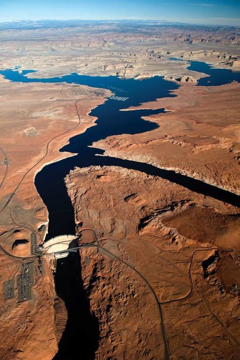 Lake Powell, behind the Glen Canyon Dam that altered (in a bad way) the flow of the Colorado River through the Grand Canyon. Should the dam be removed? Radioactive Waste, Glen Canyon Dam, Cliff Dwellings, Utah State University, Glen Canyon, Environmental Movement, Lake Mead, Hoover Dam, Lake Powell