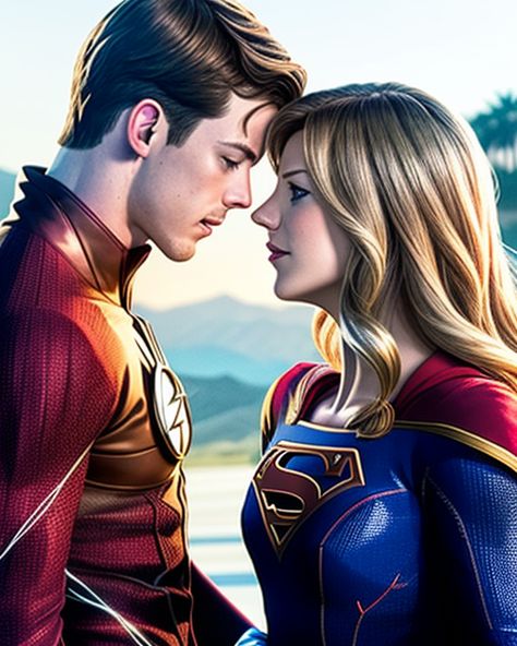 The Flash, Supergirl, Grant Gustin, Melissa Benoist, Superflash, AI generated The Flash Supergirl, Flash Supergirl, Justice League Art, Supergirl And Flash, Grant Gustin, Melissa Benoist, Dc Comics Art, Art Drawings Simple, Dc Universe