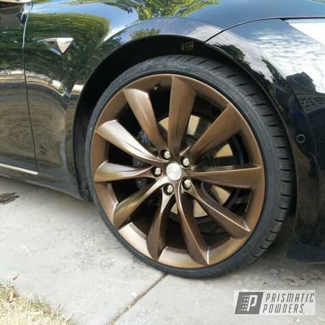 Powder Coating: Wheels,Automotive,22”,Tesla,METALLIC BRONZE UMB-0336,22" Wheels,bronze,Metallic Powder Coating,2500 Tesla Model 3 Grey, Powder Coating Wheels, Tesla Wheels, Tesla 3, 22 Wheels, Bronze Wheels, Metallic Powder, Audi S6, Passat B6