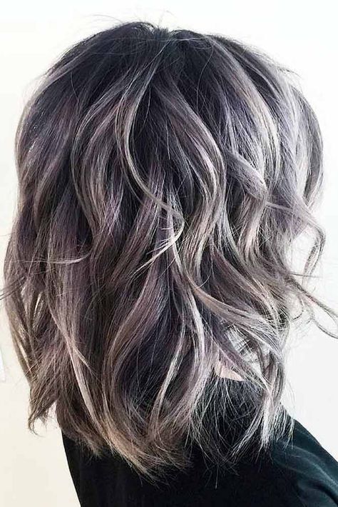 17 Lob Haircut Ideas: Combine Sassiness and Style If you are getting bored with your longer locks, why not try a lob haircut? Lobs are super trendy and sassy! Check out our gallery for inspiration! http://glaminati.com/lob-haircut-ideas/ Gray Highlights, Grey Hair Transformation, Grey Hair Inspiration, Gray Hair Growing Out, Shorthair Hairstyles, Silver Hair Color, Transition To Gray Hair, Blending Gray Hair, Lob Haircut