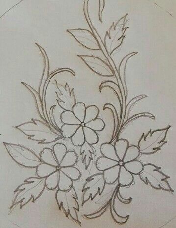 Satin Stitch Embroidery, Sulaman Pita, Flower Pattern Drawing, Simple Hand Embroidery Patterns, Flower Drawing Design, Hand Embroidery Patterns Flowers, Floral Embroidery Patterns, Border Embroidery Designs, Embroidery Works