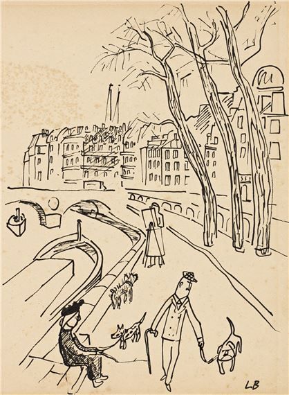 20s Art, Ludwig Bemelmans, Bull Terrier Puppy, Paris Art Print, Paris Art, Ink Sketch, Ink On Paper, Dog Drawing, Painting Illustration