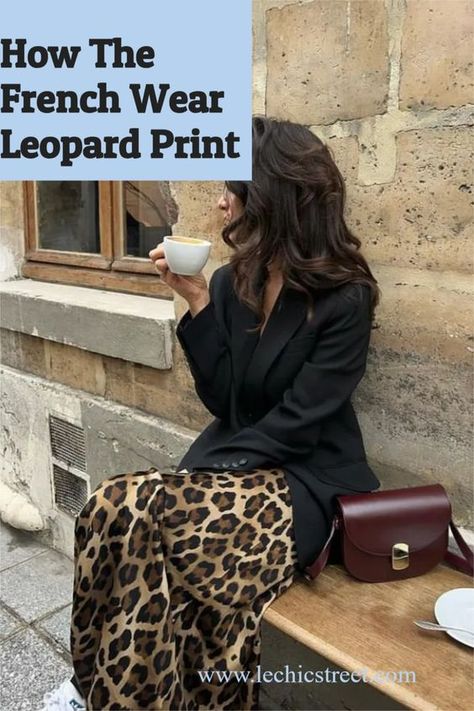 How The French Wear Leopard Print. Leopard print outfits have always been popular with parisian women and parisian style. See how the French style this trend and trend style. Find inspo for leopard print and leopard prints style. Plenty of trending outfits and leopard prints to wear all year round. Lots of trend style with leopard and leopard print. #leopard #leopardprint #frenchstyle #trends #trendstyle Leopard On Leopard Outfit, Leopard 2024 Trend, Leopard Print Street Style, Leopard Print Trend 2024, Leopard Palazzo Pants Outfit, Leopard Outfit Ideas Classy, Animal Print Skirt Outfit Summer, Leopard Print Trousers, Leopard Skirt Outfit 2024