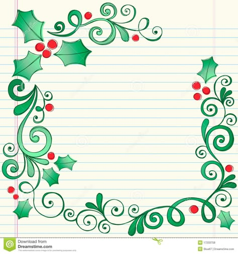 Hand-Drawn Sketchy Doodle Christmas Holly Border - Download From Over 58 Million High Quality Stock Photos, Images, Vectors. Sign up for FREE today. Image: 17233758 Doodles Christmas, Zantangle Art, Doodle Christmas, Christmas Doodles, Doodle Inspiration, Doodle Lettering, Doodle Designs, Bullet Journal Doodles, Christmas Drawing