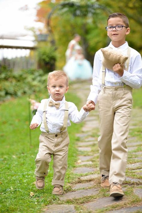 2 Ring Bearers, Champagne Ring Bearer Outfit, Neutral Ring Bearer Outfit, Ringer Bearer Outfit, Boho Wedding Ring Bearer Outfit, Beige Ring Bearer Outfit, Ring Bearer Khaki Outfit, Brown Ring Bearer Outfit, Ring Bearer Outfit Tan