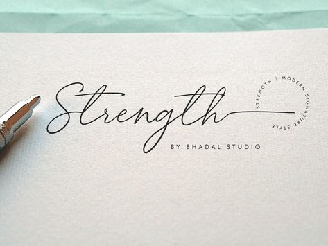 Word Strength Tattoo Fonts, Strength Cursive Tattoo, Small Strength Tattoo, Small Strength Tattoos For Women, Strength Calligraphy, Strength Tattoo Design, Strength Tattoos For Women, Strength Logo, Strength Tattoo Designs