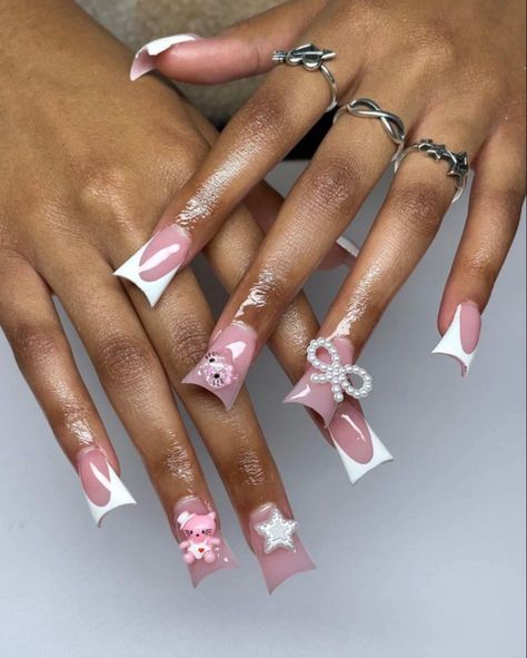 Fake Nails White, Manicure Gel, Duck Nails, Y2k Nails, Nail Length, False Nail, Stick On Nails, Nail Art Decorations, Nail Art Hacks