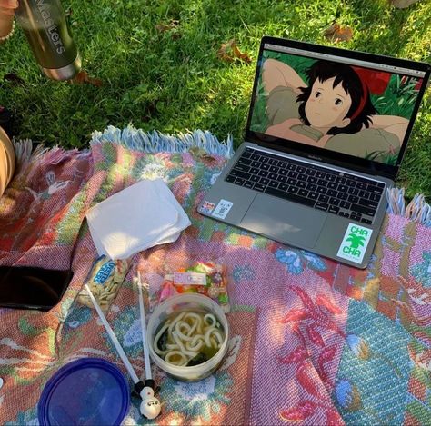 spring aesthetic Anime, Summer Picnic, Summer Fun, Anime Date, Small Backyard Landscaping, Summer Photography, Small Backyard, Summer Activities, Laptop