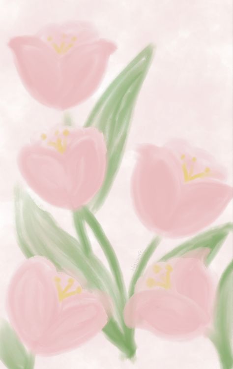 Pink Tulip Wallpaper, Tulip Wallpaper, Pastel Pink Wallpaper, Simplistic Wallpaper, Wallpaper Wa, Wallpaper Iphone Summer, Abstract Wallpaper Design, Flowery Wallpaper, Drawing Wallpaper