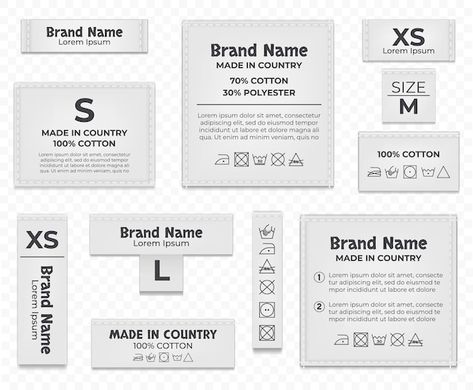 Vector label tag wash instruction cloth ... | Premium Vector #Freepik #vector #clothing-label #fabric-label #care-label #laundry-symbols Tagless Clothing Label, Washing Instructions Label, Wash Label Design Clothing Tags, Clothes Tag Design Label, Clothe Tags Label, Wash Care Labels Clothing, Tags Design Label, Label For Clothes, Garment Label Design