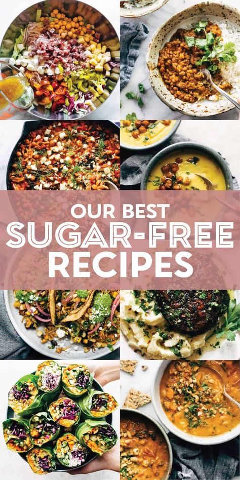 No Added Sugar Dinner Recipes, Sugar Free Meal Prep, No Refined Sugar Recipes, Low Sugar Meals Dinners, Low Carb No Sugar Recipes, No Sugar Recipes Dinner, No Sugar Dinner Recipes, No Sugar Diet Recipes, Low Sugar Meal Plan