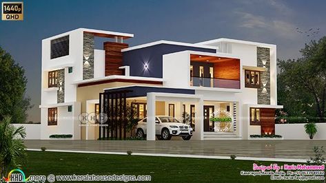 Box Model House Design, 3d Home Design Architecture, 8000 Sq Ft House Plans, Wallpaper For Bedroom Modern, Elevation Colours, Wallpaper For Walls Living Room, Small House Design Kerala, Bedroom Modern Luxury, Flat Roof House Designs