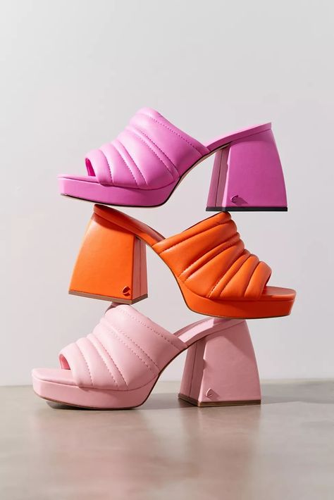 Colorful Heels: Circus By Sam Edelman Marlie Platform Mule Heel Photography, Mule Silhouette, Funky Heels, Shoes Fashion Photography, Platform Mules, Colorful Heels, Shoes Photography, Shoes Photo, Shoe Inspo