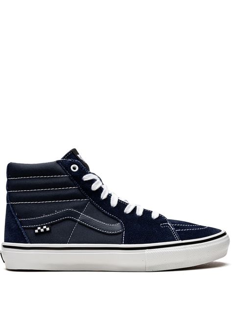 Vans Hi, Rubber Patch, Sneakers Vans, Vans Sk8 Hi, Vans Shop, Sk8 Hi, Sneakers Blue, Vans High Top Sneaker, Blue Canvas