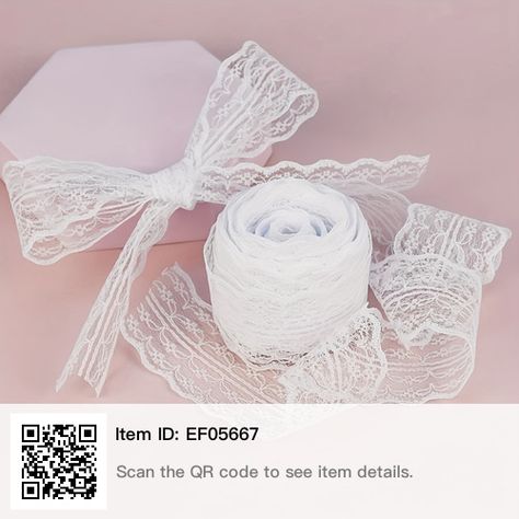 White Lace Ribbon, Ribbon Roll, Gift Wrap Ribbon, Ribbon Decorations, Gift Ribbon, Eid Al Adha, Lace Ribbon, Sewing Trim, Fabric Ribbon