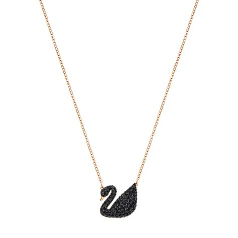 SWAROVSKI Iconic Swan Necklace and Earrings Collection, Rose Gold Tone Finish, Black Crystals (As an Amazon Associate I earn from qualifying purchases) Balkan Girl, Gucci Slippers, Swan Jewelry, Top Selling Jewelry, Swan Pendant, Swan Necklace, Swarovski Swan, Rose Gold Pendant Necklace, Swarovski Pendant