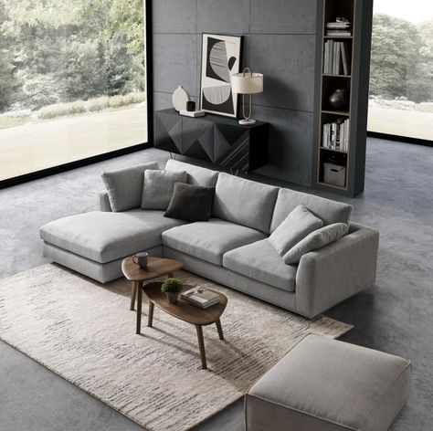 Best Sectional Couches, Apartment Styling, Comfortable Sectional Sofa, Couch Ideas, Chaise Sectional Sofa, Nyc Living, Comfortable Sectional, Japandi Living, Minimalist Silhouette