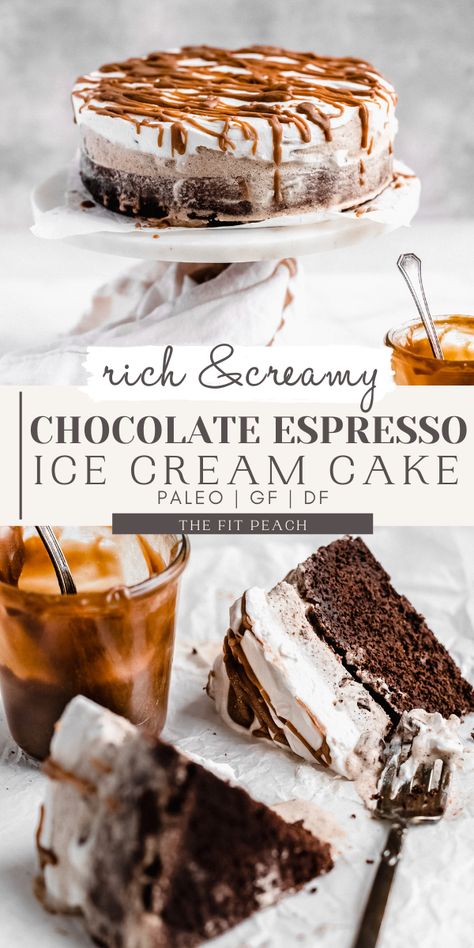 Healthy Ice Cream Cake, Paleo Chocolate Ice Cream, Gluten Free Ice Cream Cake, Vegan Ice Cream Cake, Layered Ice Cream Cake, Paleo Chocolate Cake, Vegan Nice Cream, Paleo Ice Cream, Gluten Free Ice Cream