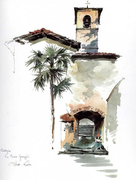 Robert Kuven Very basic water colour drawing image does look very 2D not a Kimmy Cantrell, Colour Drawing, Watercolor Architecture, Architecture Drawing Art, Watercolor Paintings Easy, 수채화 그림, Watercolor Landscape Paintings, Drawing Images, Sketch Painting