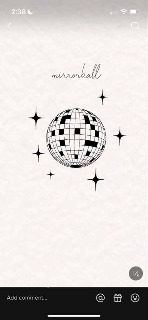 Disco Ball Outline Tattoo, Tiny Mirror Ball Tattoo, Aspirational Tattoos, Mirrorball Tatoos, Mirrorball Tattoo Design, Disco Ball Tattoo Design, Small Disco Ball Tattoo, Disco Tattoo Ideas, Tiny Disco Ball Tattoo