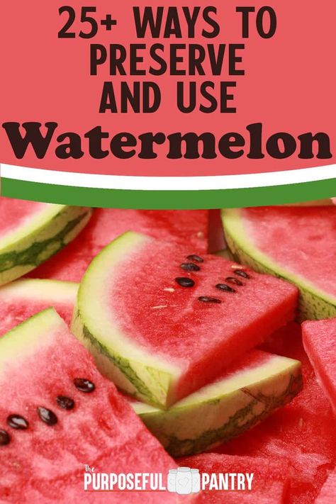 Don't let extra watermelon go to waste (is that even a thing?) Use these amazing ways to extend the life of your watermelon with great grill dishes, salads, preservation methods and drink options. So many amazing recipes to try waiting for you here... Preserving Watermelon, Watermelon Preserves Recipe, How To Store Watermelon, Dehydrated Watermelon, Watermelon Recipes Drinks, Watermelon Snack, Dried Watermelon, Watermelon Uses, Watermelon Pickles