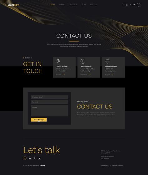 Brandflow - Agency and Business XD UI Template Manly Website Design, Website Black And White, Website Design About Us, Web Design Agency Website, About Us Ui Design, Contact Us Website Design, About Us Web Design, Black Website Design, Contact Us Web Design