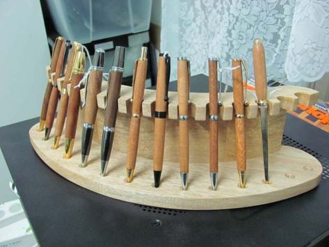 Wood Pens Handmade, Pen Turners, Wood Turning Pens, Wooden Pen Holder, Woodworking Chisels, Hand Turned Pens, Woodworking Tools For Sale, Pen Display, Wood Display Stand