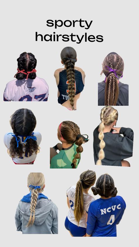 #sportygirl #sporty #hairstyles Hairstyles For Sports, Cute Sporty Hairstyles, Eva Hair, Chic Haircut, Basketball Hairstyles, Bubble Ponytail, Gym Hairstyles, Trendy Christmas Outfits, Fairy Makeup