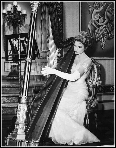 Grace Kelly on the set of the film "The Swan", 1956 | Flickr Grace Kelly, Classical Hollywood Cinema, Harps Music, Princess Grace Kelly, Princess Grace, High Society, Romantic Comedy, Classic Beauty, Music Love