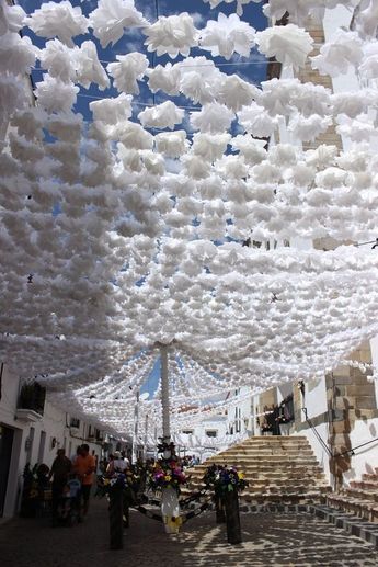 This Flowers’ Festival In Alentejo, Portugal, Will Take Your Breath Away | Bored Panda - Campo Maior #Alentejo #Portugal Festivals Around The World, Flower Festival, Hanging Decorations, Portugal Travel, Spain And Portugal, Event Ideas, Dream Destinations, Bored Panda, Travel Around The World