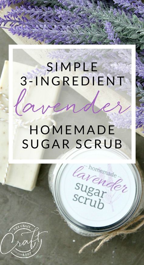 Make a homemade gift or pampering treat with this Lavender Sugar Scrub Recipe. With three simple ingredients, you can make a calming sugar scrub with lavender essential oils. Keep for yourself, or give as a gift to mom, grandma, or a neighbor, using this FREE printable label. Shower Scrubs, Lavender Ideas, Salt Scrub Recipe, Homemade Sugar Scrub, Diy Body Scrub Recipes, Diy Sugar Scrub Recipe, Lavender Sugar, St Cecilia, Lavender Crafts