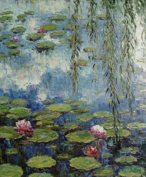 Water Lilies, Claude Monet, Lily Pads, Lily, Water, Blue