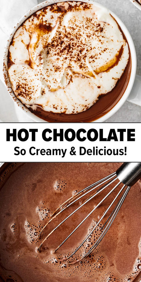 Homemade hot chocolate recipe Stovetop Hot Cocoa, Big Batch Hot Chocolate Recipe, Stove Top Hot Cocoa, Stove Hot Chocolate, Hot Chocolate Recipes Stovetop, Big Batch Hot Chocolate, Bone Broth Hot Chocolate Recipe, Hot Chocolate Stovetop, Stove Top Hot Chocolate