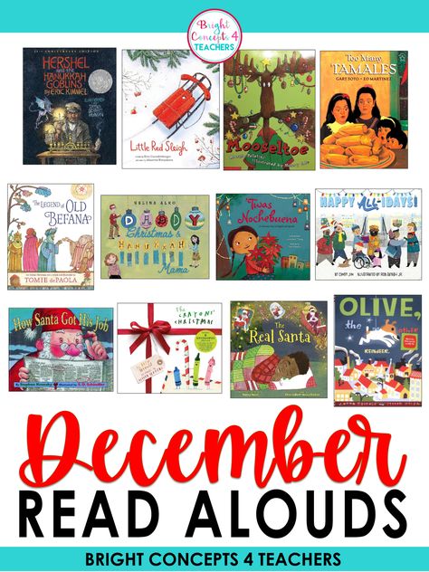 Celebrate cultural diversity in your classroom with these carefully selected read-aloud books for December. From the Jewish traditions of Hanukkah to the Hispanic traditions of Nochebuena, each book introduces a different cultural holiday experience. Broaden your students' horizons and promote inclusivity with these diverse holiday reads. December Read Alouds, Holiday Read Alouds, Diverse Classroom, December Activities, Read Aloud Books, Arts Ideas, Read Alouds, Endless Opportunities, Different Holidays